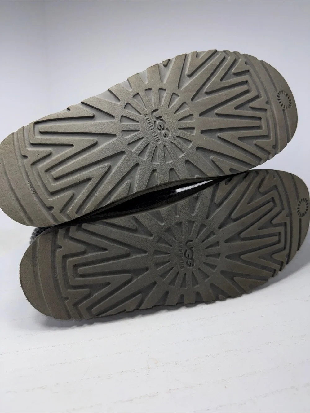 UGG Kids Grey Knit Fold-Over Button Boot